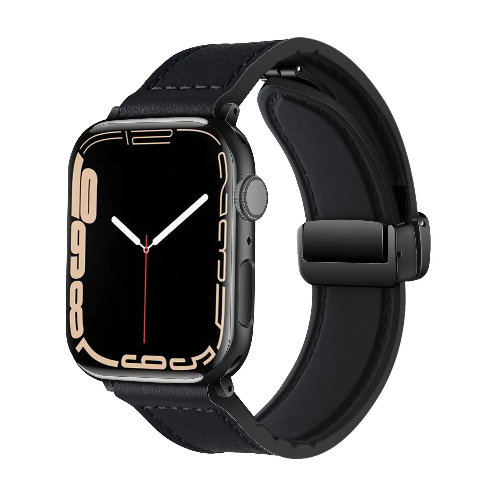 Strap for Apple watch band 45mm 44mm 40mm 42 41mm Ultra 49mm Genuine Leather+Silicone bracelet correa iWatch series 9 8 7 6 5SE
