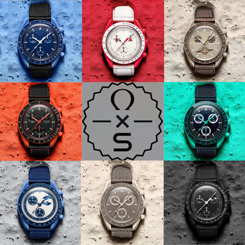 NEW Bioceramic Planet Moon Mens Watch Full Function Chronograph High Quality Mission To 42mm Nylon Watches Quartz Clock Relogio Mascuo