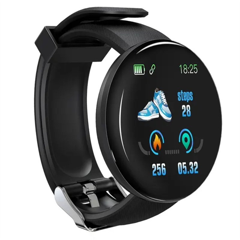 D18 Smart Watch Heart Rate Monitor Men's Women's Smartwatch Round Fitness Digital Watches for Men Women Band Bracelet