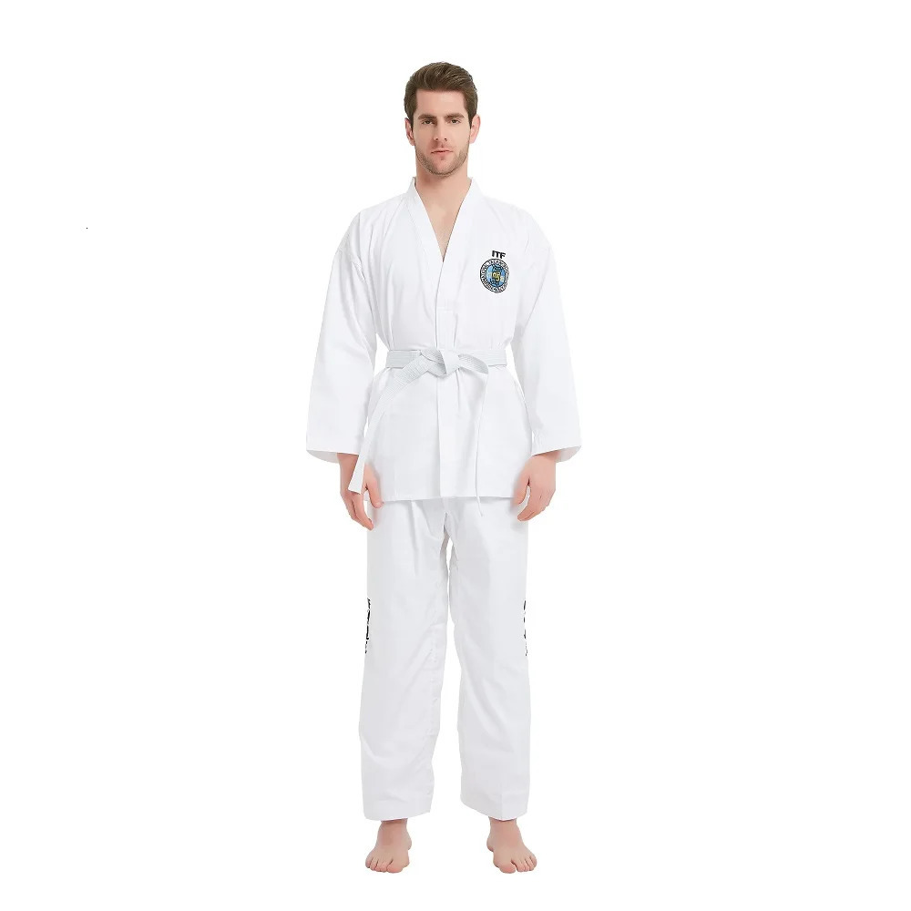 ITF Taekwondo Uniform White TKD Dobok Clothing rens Unisex Martial Arts Training Set 241127
