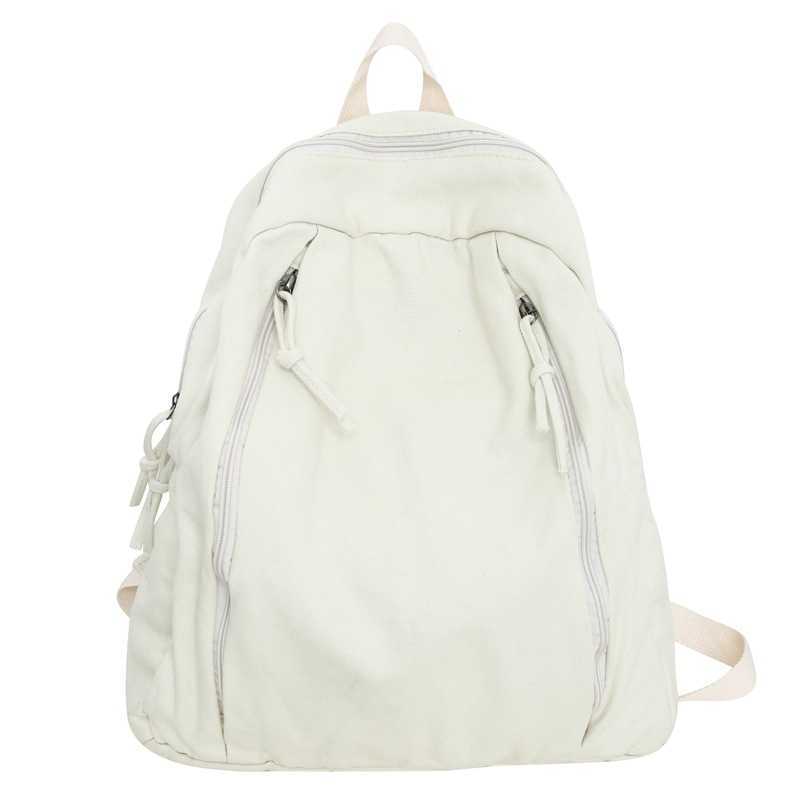 Korean casual niche canvas backpack 2024 new female fashion versatile student backpack simple and lightweight backpack