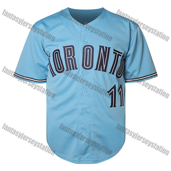 IN STOCK Mens #11 Bichette Blue Baseball Jersey, Classic Retro Letter Embroidery Design Breathable Short Sleeve T-Shirt For Training Competition