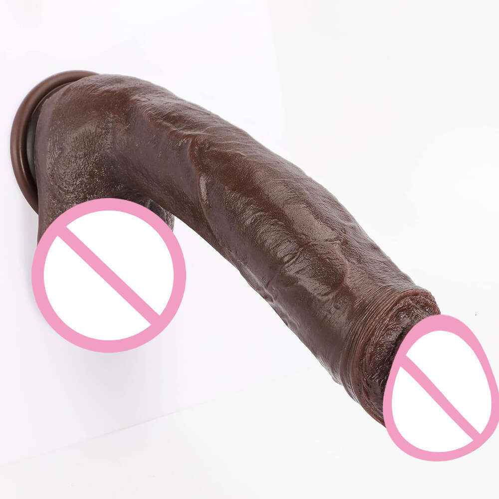 Realistic Dildo Real Skin Artificial Masturbator Dick Suction Cup With Curved Shaft and Ball Adult Toys For Woman Men
