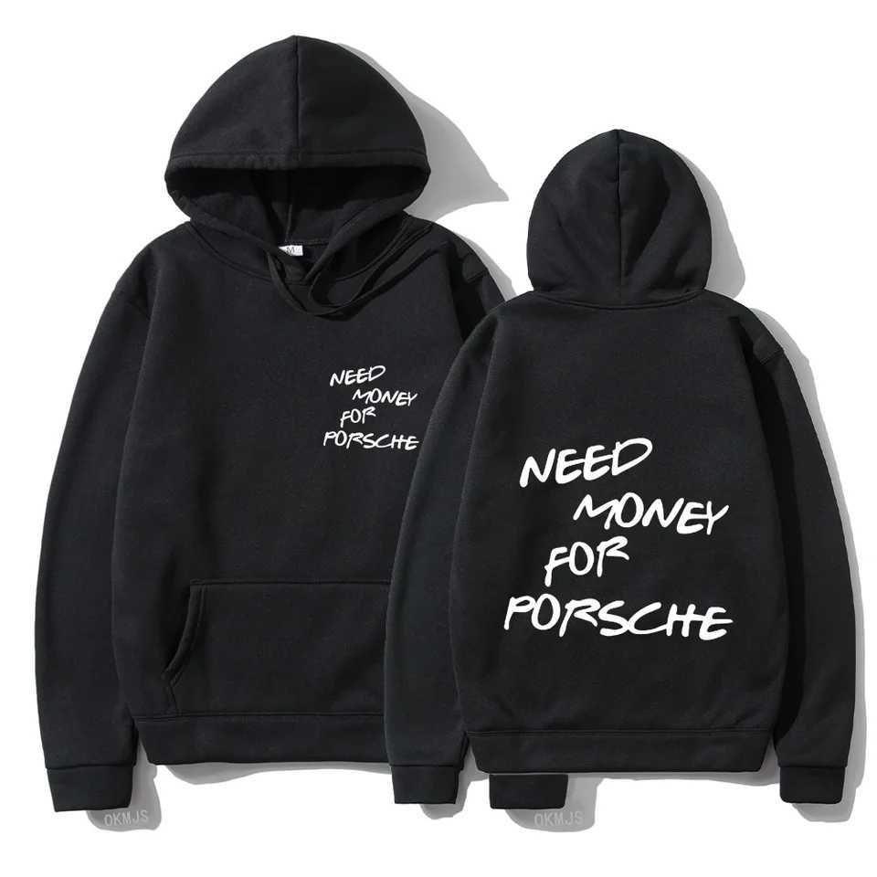 2024 Funny Need Money Letter Print Hoodie Fashion Design Mens Womens Sweatshirt Loose Oversized Couples Casual HoodiesXJ241128