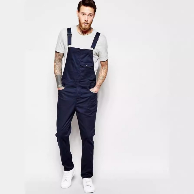 Contemporary Men's Skinny Jean in Pure White Denim with Unique Cross-Over Detail