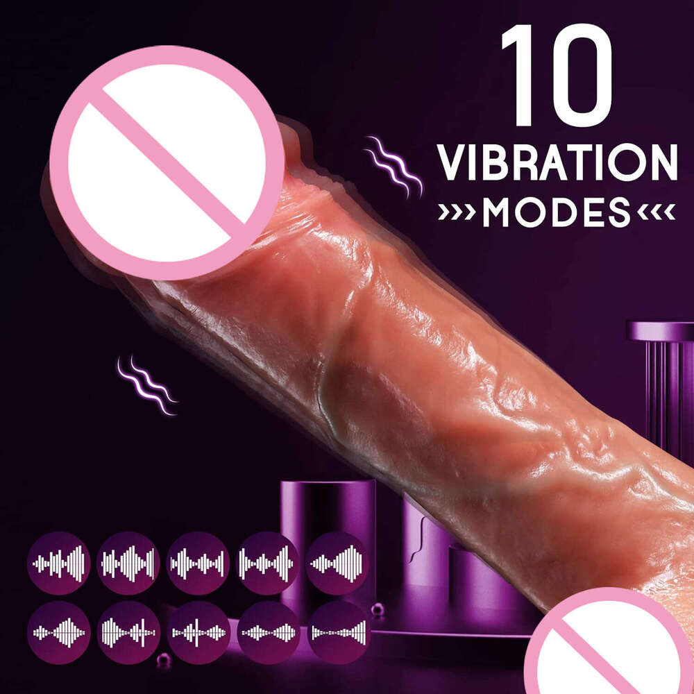 Silicone Thrusting Realistic Sex Toys for Women Big Vibrating Heating Telescc Dildo Suction Cup Vibrator