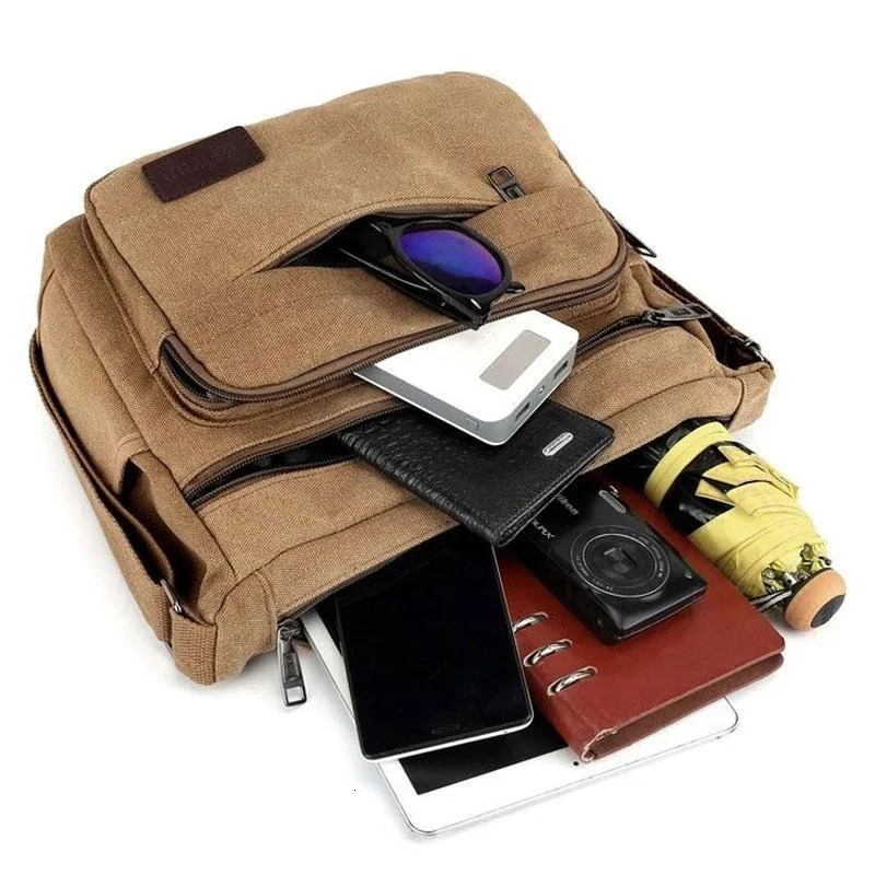 Fashion 2024 Canvas Single Shoulder Men Women Unisex Travel Crossbody Bag Outdoor Casual Satchel Vintage Messenger Bags s