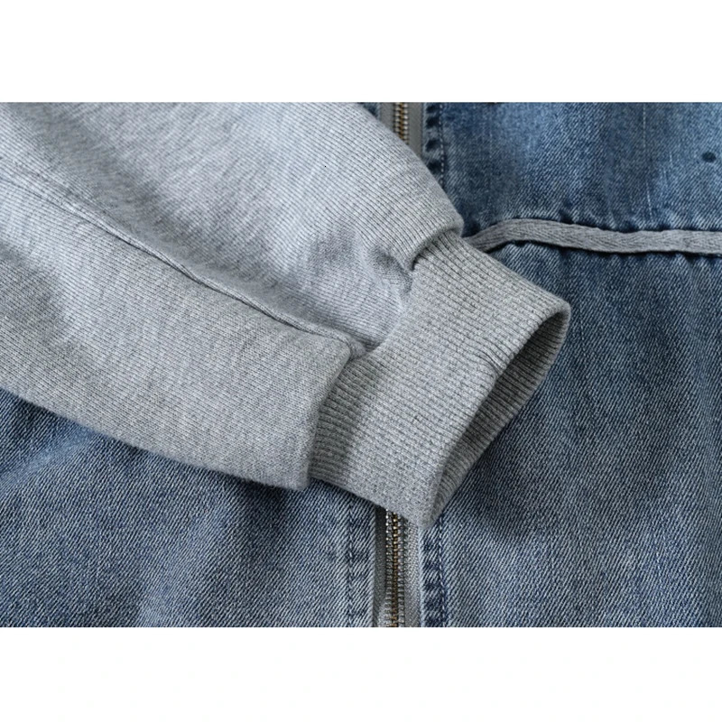 Autumn Mens Hooded Denim Jacket Comfortable Oversized Cropped Streetwear Fashion Casual Loose Light Denim Jacket Male Coat WCO12 240415