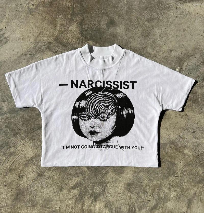 Men's T Shirts Y2K Clothes Harajuku Casual Gothic Tops Pure Cotton Shirt Hip Hop Retro Cartoon Oversized Graphic Print Men Women