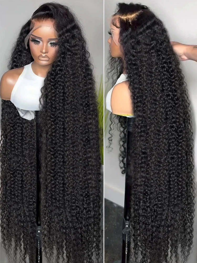 Brazilian Water Curly Glueless Wear and Go Loose Deep Wave 13x4 HD Lace Frontal Wig 30 40 Inch 13x6 HD Simulation Human Hair Wig Preplucked Natural Hairline