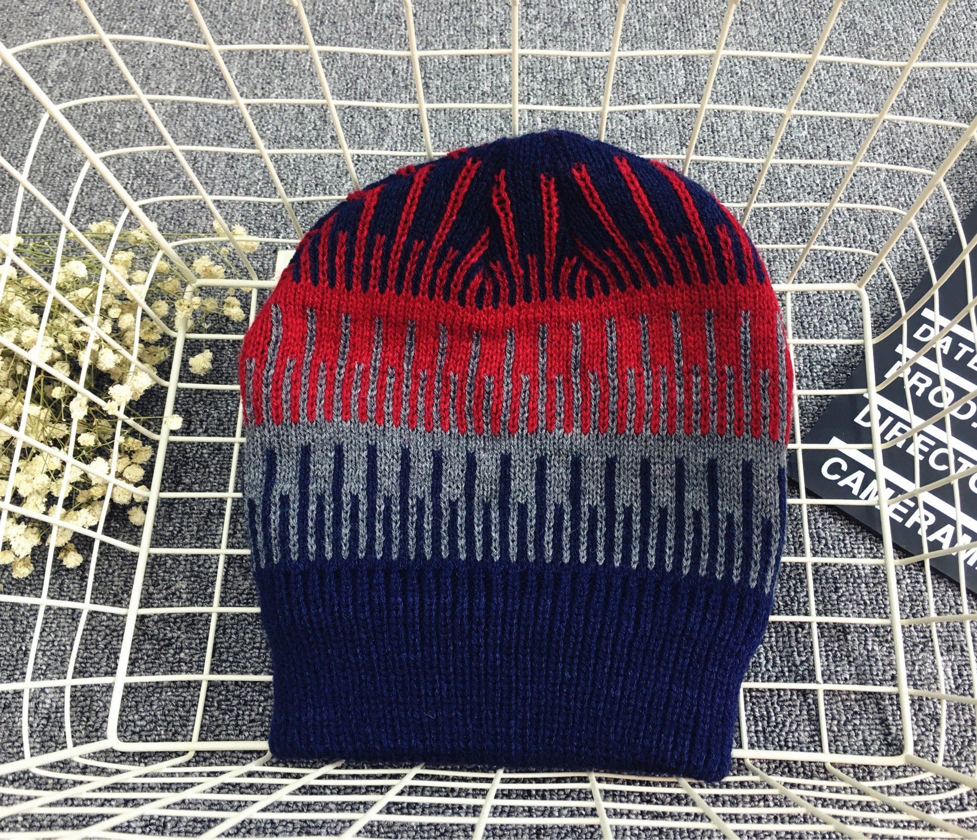 Korean version hat men's winter velvet warm woolen hat winter knitted hat thick ear protection head cap wholesale