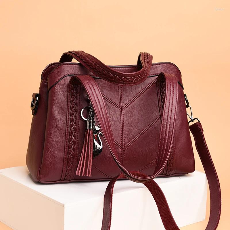 Shoulder Bags Handbags Women Designer High Quality Many Pockets Soft Leather Casual Crossbody For 2025 Sac