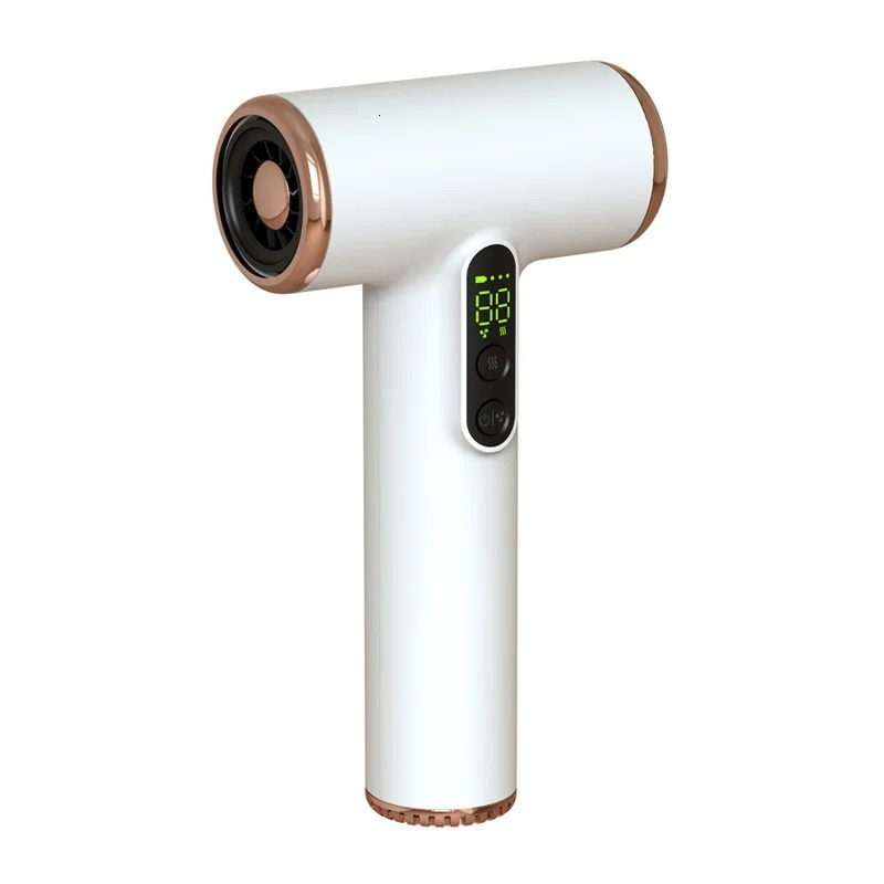 Portable Wireless Hair Dryer USB Charging Display Screen Hair Dryers for Dormitory/Travel Strong Wind Low Noise 3 Gears 241128