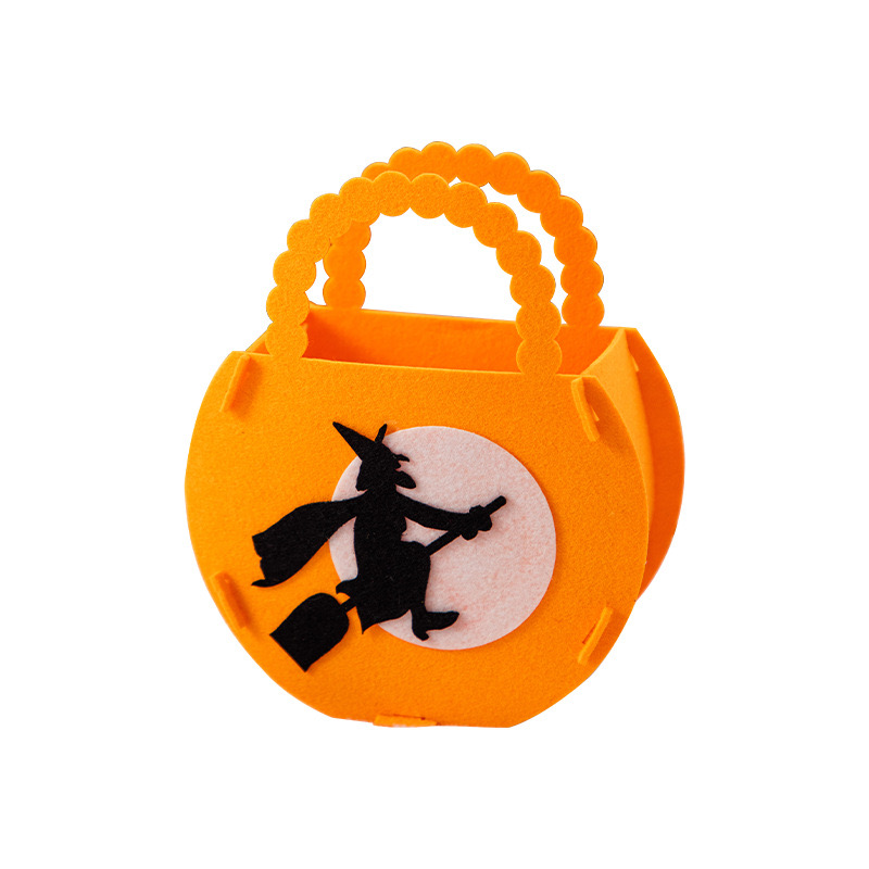 Halloween Party New Handmade DIY Pumpkin Candy Felt Handheld Bag Totes bag