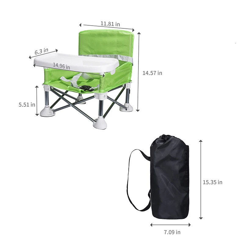 Baby Foldable Portable Dining Chair With Plate Seat Belt Childrens Beach Chair Camping Child Comfortable Feeding Seat Baby 240424