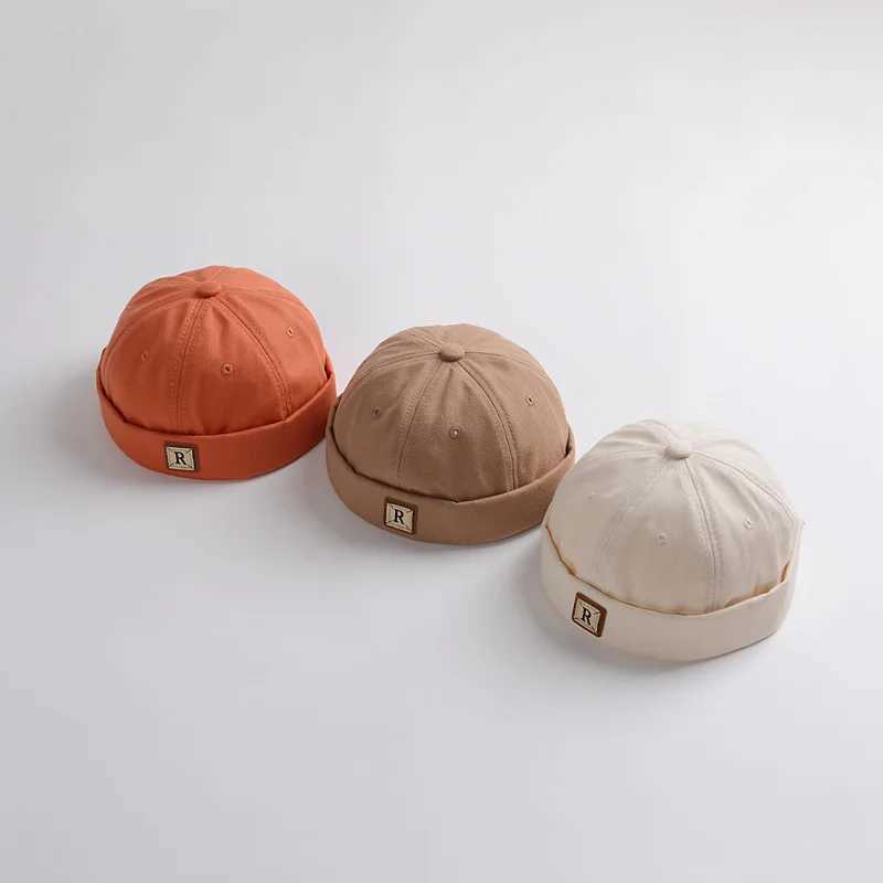 Caps Hats New Cool Baby Brimless Hat Letter Baby Boys Girls Hip Hop Caps Children Kids Adjustable Landlord Sailor Caps Bonnet H241128