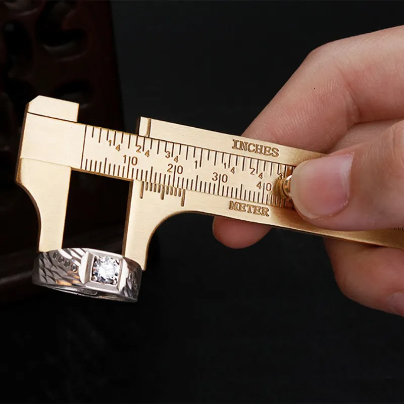 Update Mini Vernier Caliper Brass Metric Imperial MM INCH Small Portale Ruler Measure Tool Slide Length Gauge Copper Caliber Craft DIY