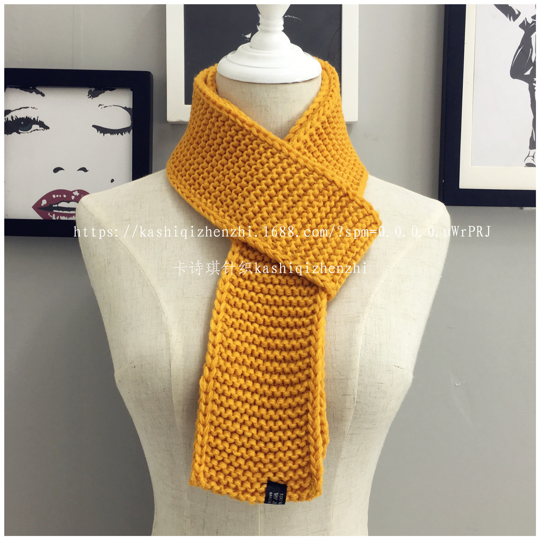 Autumn and Winter New Korean Coarse Wool Soft Girl Scarf Thickened Warm Men's and Women's Knitted Neck Wholesale