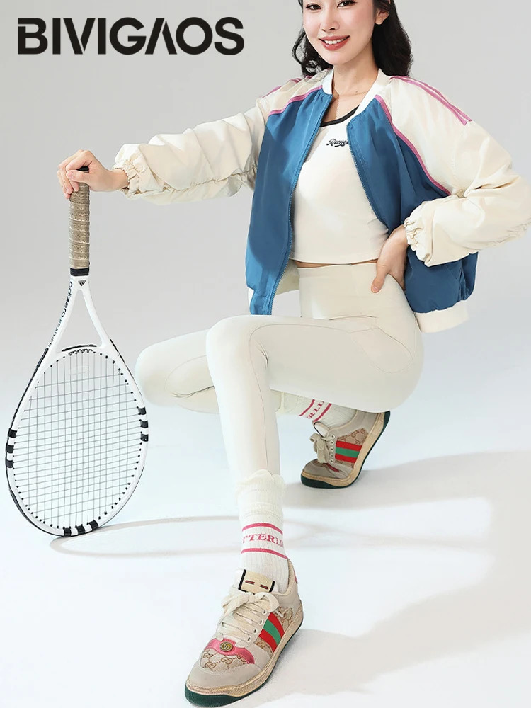 BVIGAOS Autumn Wool Pocket Shark Legs Womens High Waist Tight Velvet Thick Warm Sports Running Legs 241127