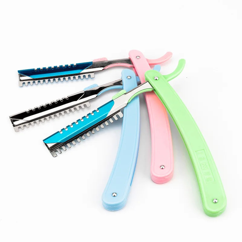 100 Piece Decorative Eyebrow Blade Stainless Steel Eyebrow Scraper Single-sided Corrugated Blade Eyebrow Trimmer Beauty 241128