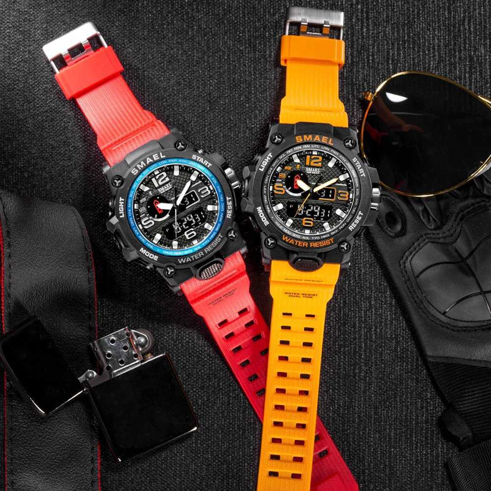 New Arrival SMAEL1545D Mens Waterproof Ectronic Sports Night Glow Alarm Bell Z241128