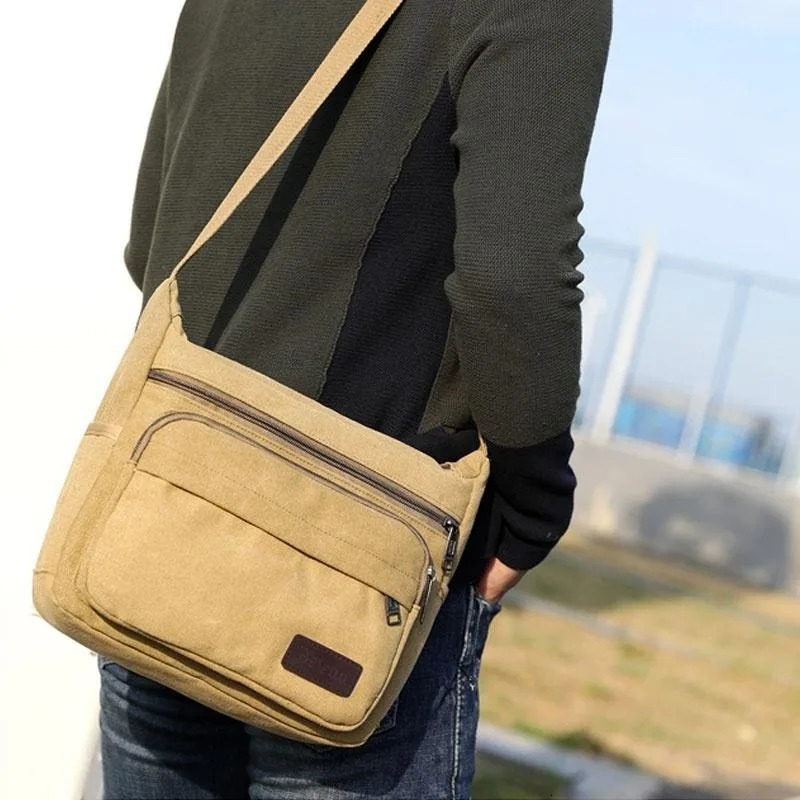 Fashion 2024 Canvas Single Shoulder Men Women Unisex Travel Crossbody Bag Outdoor Casual Satchel Vintage Messenger Bags s