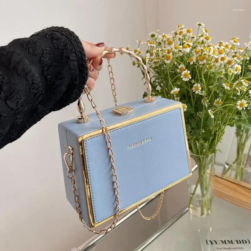 2025 NEW Totes Box Bag With Metal Handle Vintage Small Pu Leather Handbag And Purse For Women Fashion Brand Shoulder Crossbody zhanyishengli
