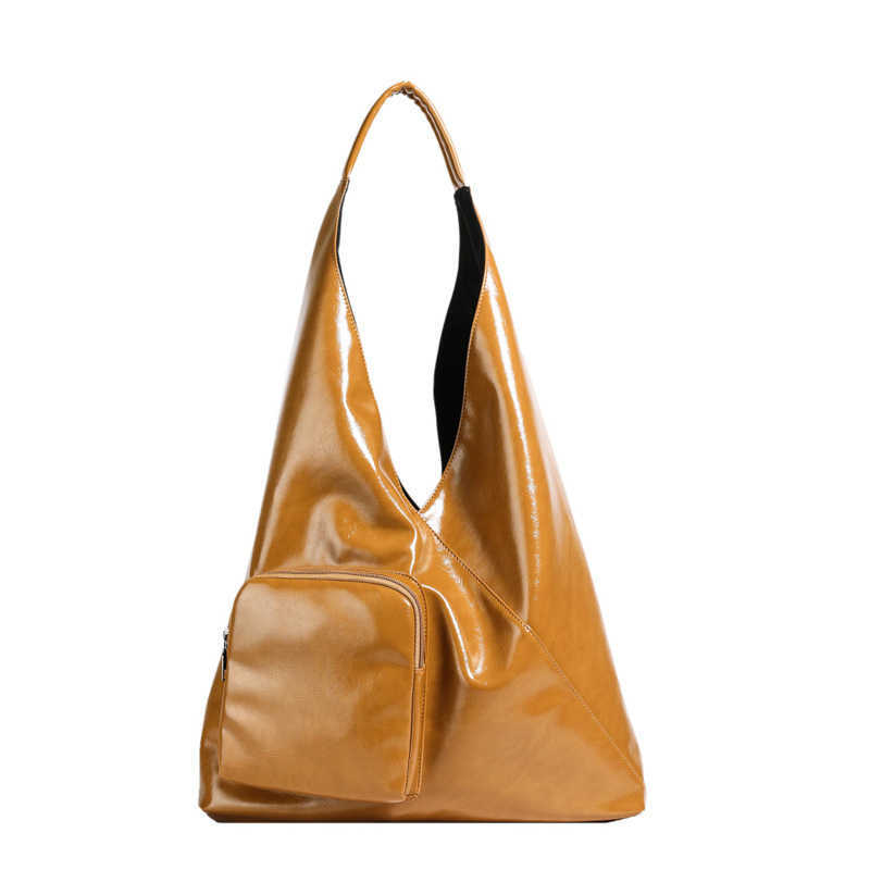 2024 Autumn New Maillard Style Tote Bag Single Shoulder Underarm Bag Fashion Large Capacity Oil Wax Leather Handbag for Women