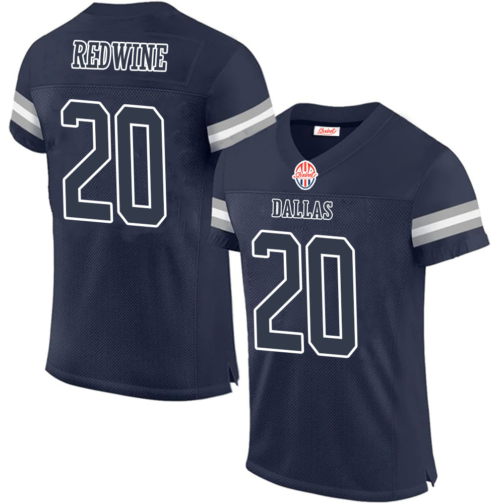 DIGGS,TREVON#7 LAMB,CEEDEE#88 PARSONS,MICAH#11 PRESCOTT,DAK#4 REDWINE,SHELDRICK#20This baseball uniform is a quick-drying custom-made sportswear for t