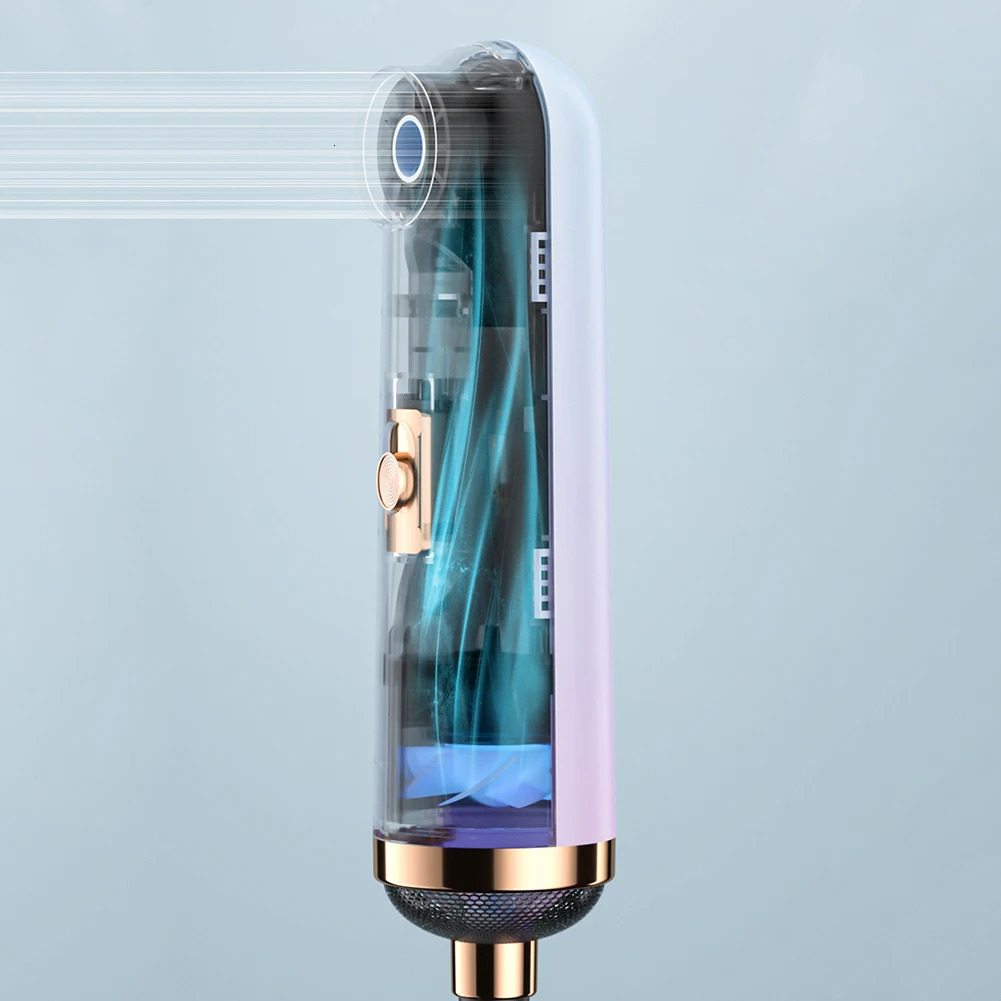 Ionic Hair Dryer Powerful Mini Hair Blow Dryer 3 Speeds Portable Hair Straightening Comb Anti-Winding Travel Bathroom Appliances 241128