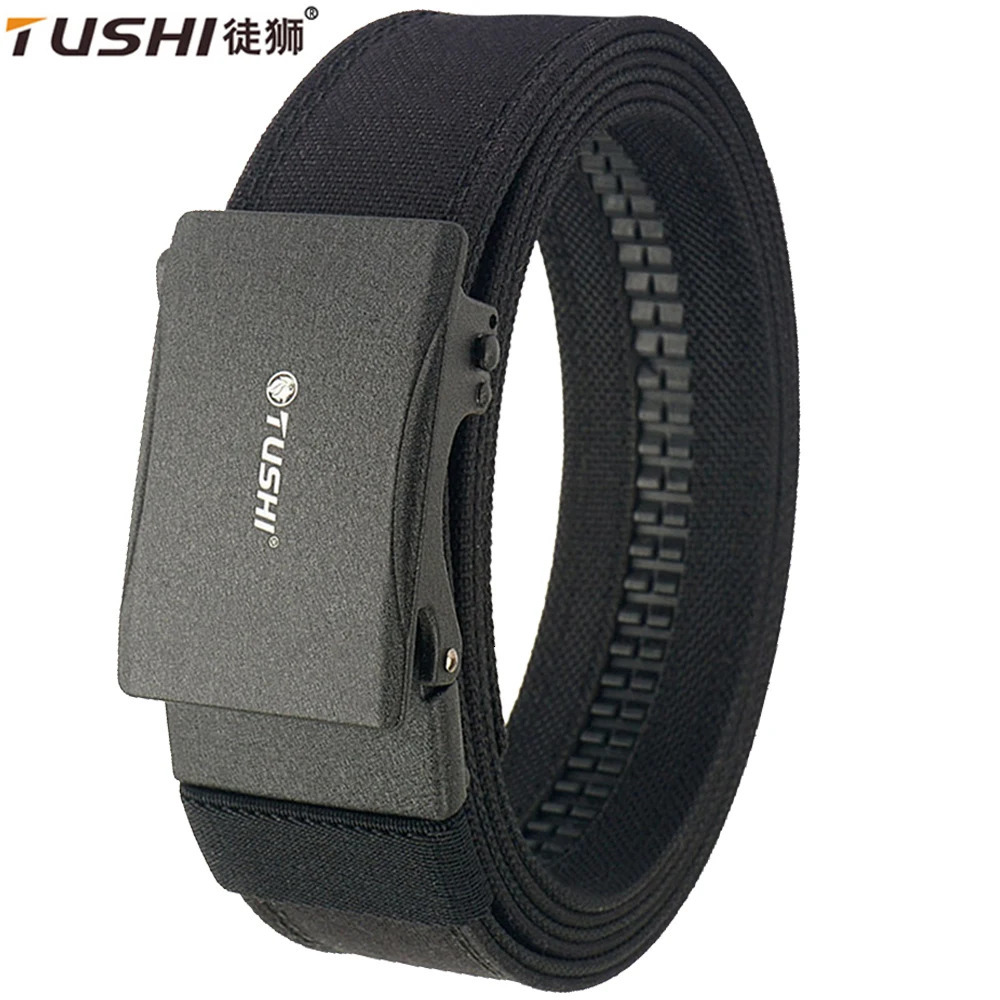 TUSHI Belt Hard Military Belt for Men Metal Automatic Buckle IPSC Gun Belt Nylon Tactical Belt Outdoor Sports Girdle Male 241128