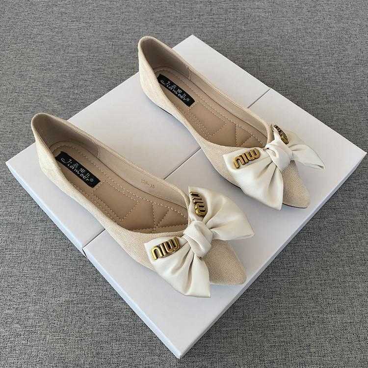 sandals heels high heels Female pointed microfiber single sleeve flat low order womens shoes