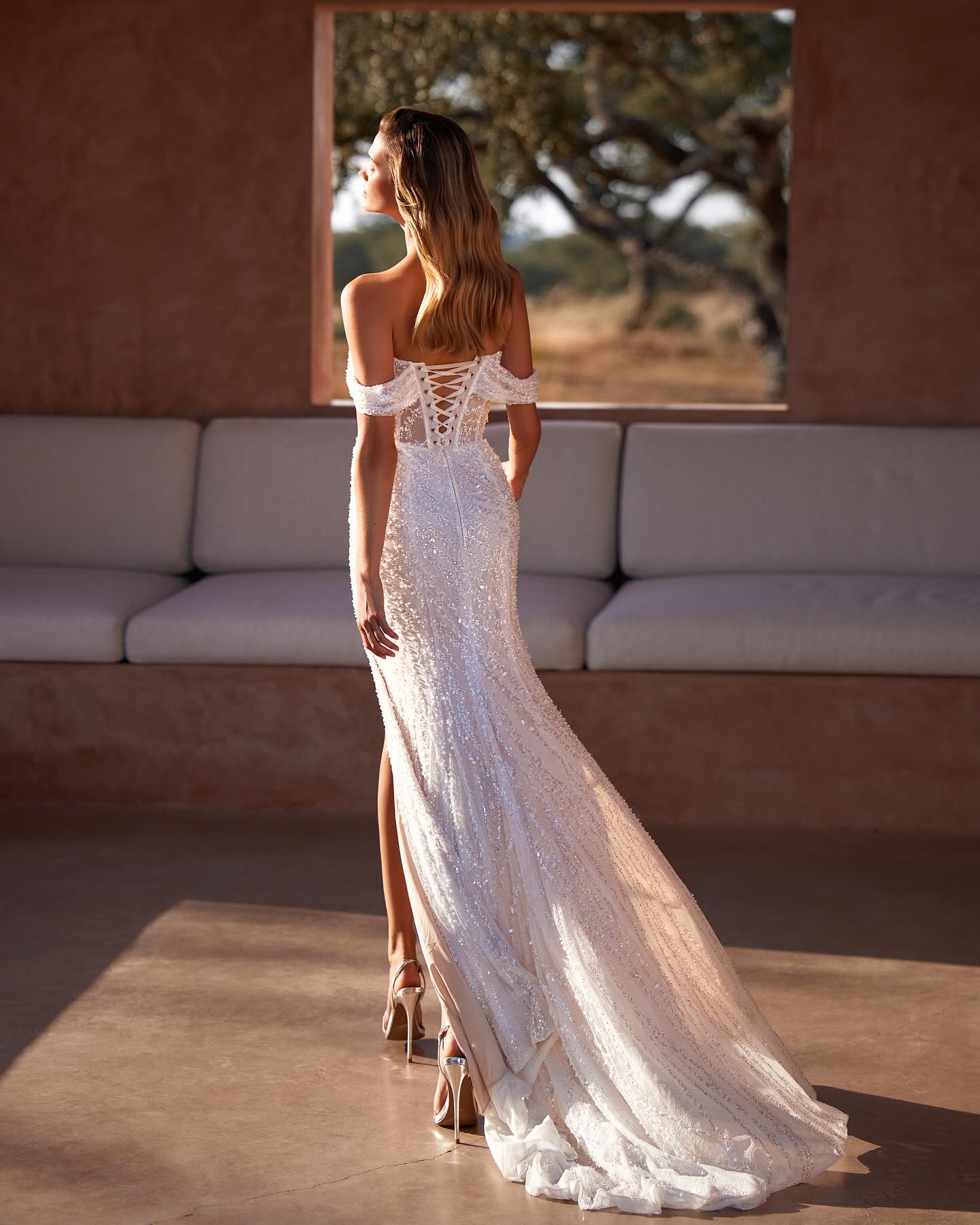 Milla Nova Mermaid Chart Wedding Dress Off Shoulder Crystal Wedding Dresses Bridal Gowns Lace Up Back Split Robe De Mariage 0515