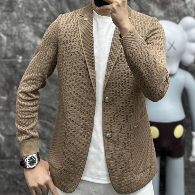 K622 Men's Autumn Knitted Casual Suit - Fashionable & Versatile High-End Design