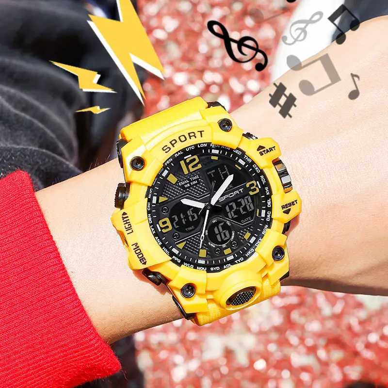 New Arrival MSTIANQ Mens Youth Ectronic High School Student Trend Handheld Clock Sports Luminous Digital Watch Z241128
