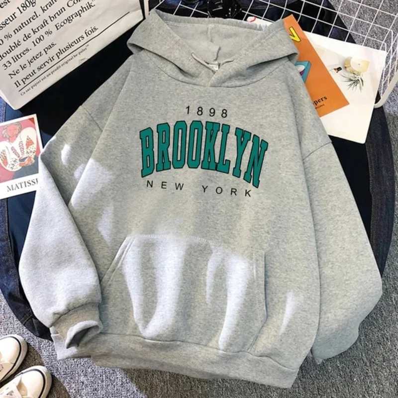 1898 Brooklyn New York printed mens hoodie spring and autumn fashion wool hoodie creative sweatshirt street loose sweatshirt XJ250621