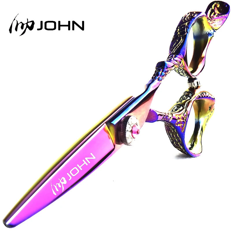 JOHN Professional Hairdressing Scissors Japan Hair Stylist Cutting Rainbow Purple Shears Dresser Salon 241122