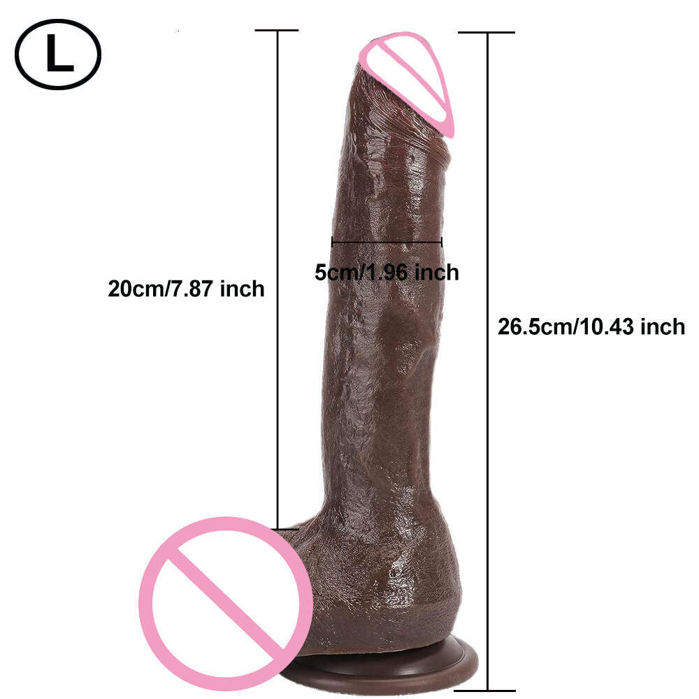 Realistic Dildo Real Skin Artificial Masturbator Dick Suction Cup With Curved Shaft and Ball Adult Toys For Woman Men