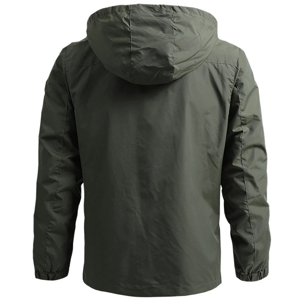 Windproof mens tactical jacket waterproof outdoor hooded sports jacket military European size S-5XL field climbing thin jacket 241127