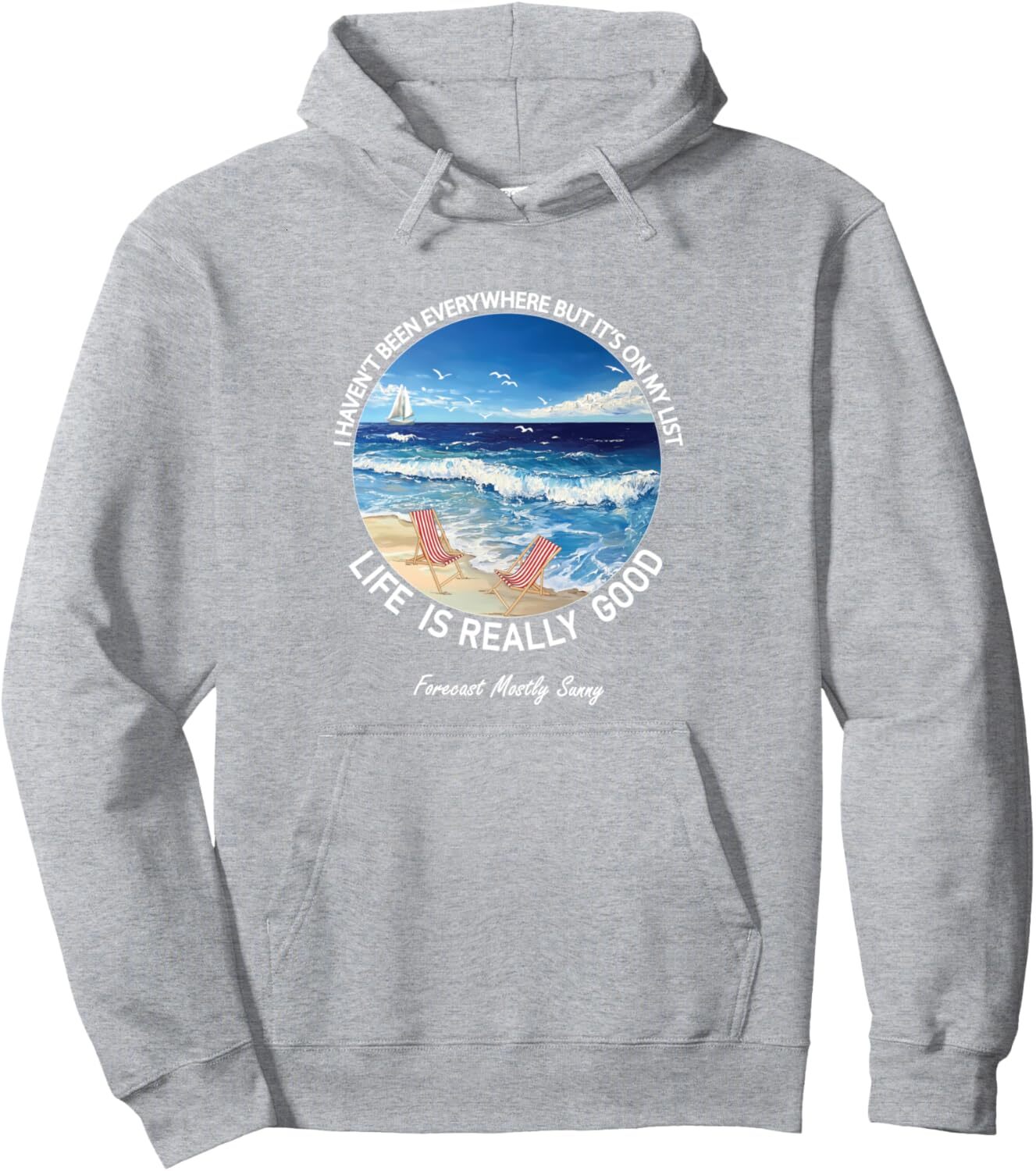 Hoodie for Mens Womens Life Is Really Good Summer Sunny Beach Vacation Graphic Pullover Hoodie Graphic Hoodies sweatshirt