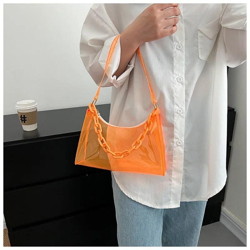 Womens Summer Handbags: Fashion Transparent PVC Shoulder Bag, Small Hobo Underarm Clutch, Mini Tote New Free Delivery Designer Bag
