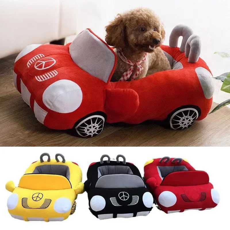 70x50cm Car Shape Luxury Dog Cat Bed Warm Pet Teddy Warm Sofa Puppy Nest Cushion Kitten Winter Fashion Padded Kennel With MatXJ241128