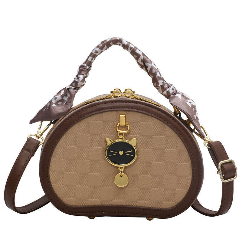 New Women's Handbag With One Shoulder Diagonal Cross, Fashionable High-End Feeg, Small Round And Stylish Handheld, Internet Famous Quality, Class