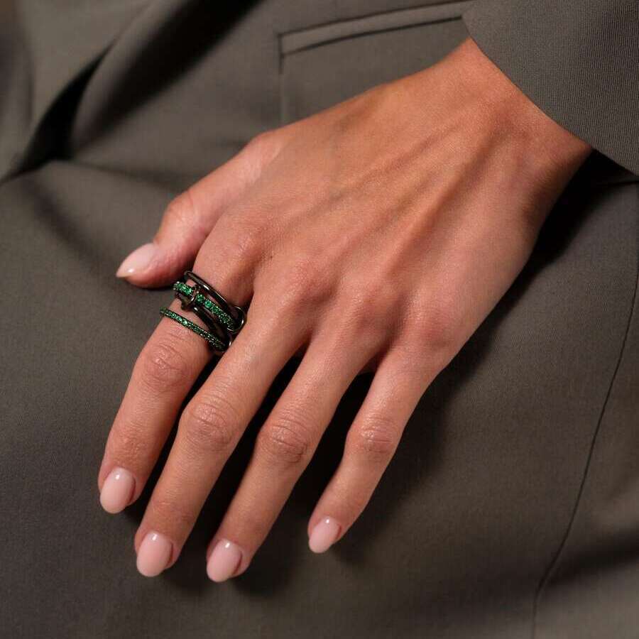 womens Rings,Spinelli ring Petunia Emerald YG Sier spinelli kilcol ringh custom Libra brand Marigold designer jewelry New in fine jewelry yellow gold 