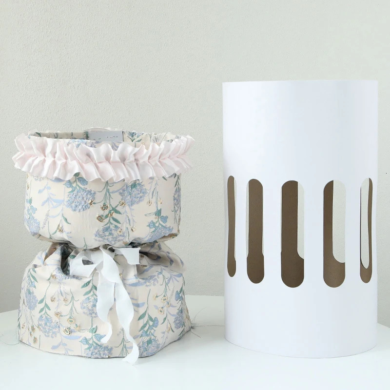 10pcs Kraft Paper Flowers Package Round Bouquet Stereotype Rose Lining Wrapping Paper Flower Shop Materials Auxiliary Tool 240426
