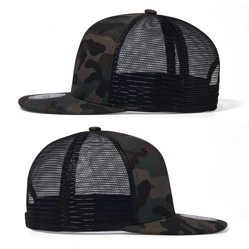 Camouflage baseball cap mens mesh truck cap womens fashion summer snap cap plain skate hip-hop cap streetwear 241127