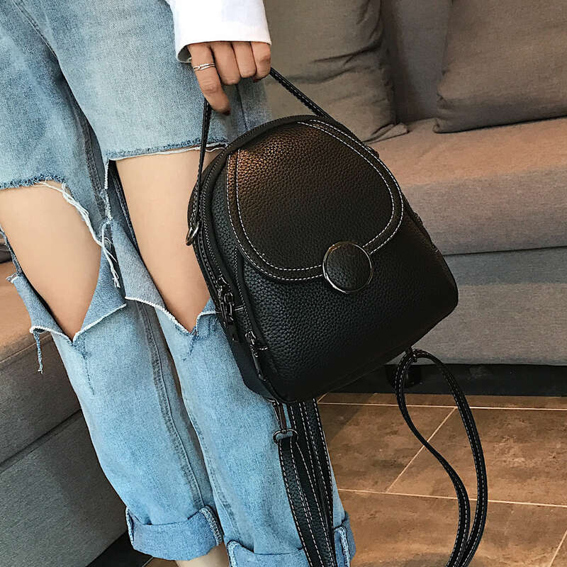 New Designer Fashion Women Leather Mini Soft Touch Multi-Function Small Backpack Female Ladies Shoulder Bag Girl Purse