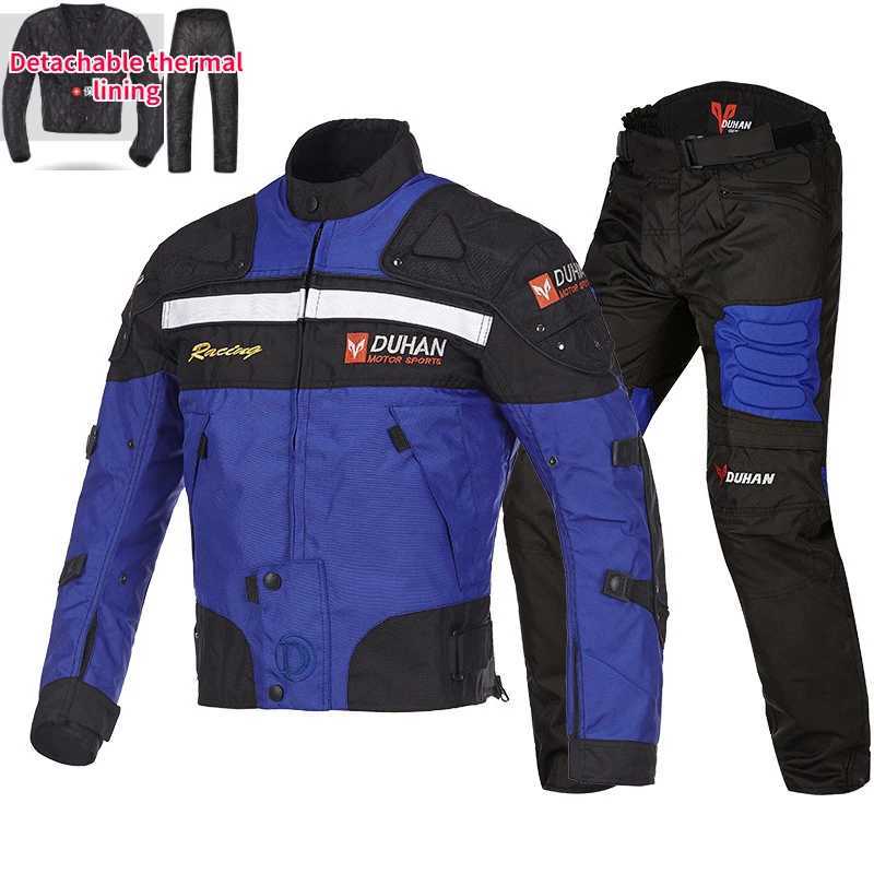 Racing Sets DUHAN Winter Motorcycle Riding Suit Mens Fashion Suit Racing Motorcycle Jacket Waterproof Anti-fall Racing Suit for All Seasons S2411284
