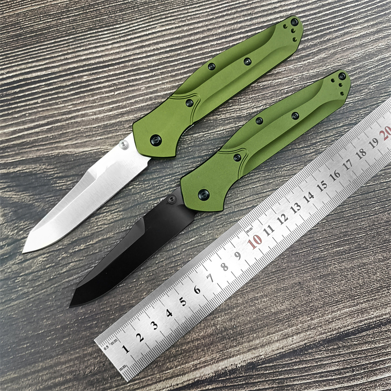 2 Models 940/940BK Osborne Folding Pocket Knife 3.4 Satin Plain Blade, Green Aluminum Handles Bailout Tactical Outdoor Survival Camping Tools BM 9400 