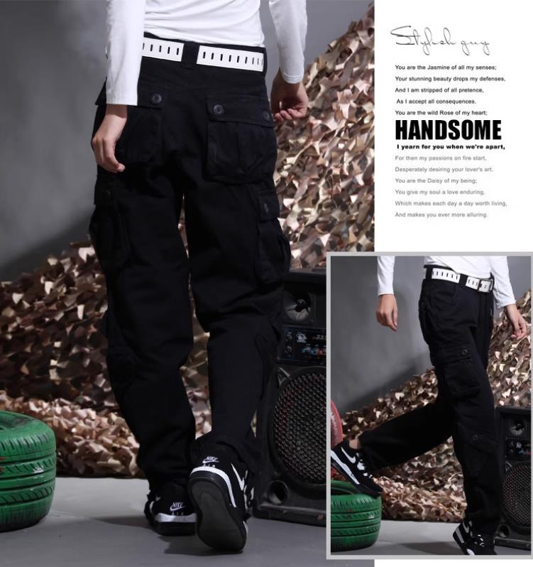 Fashion Women Cargo Pants Pocket Cotton HipHop Leisure Trousers Loose Baggy Army Khaki Wide Leg Joggers Plus Size XXL Women's Pants Bottom